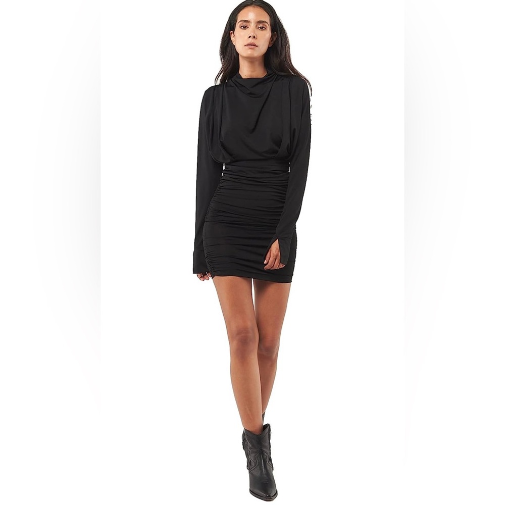 Seta Women's Long Sleeve Draped Mini Dress